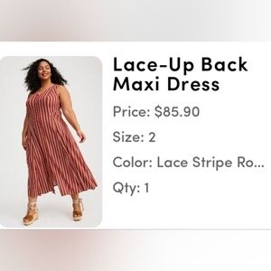Torrid Lace-Up Back Maxi Dress